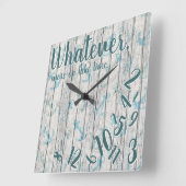 Lake Time Rustic Wood Funny Retirement Lake Home スクエア壁時計 (傾斜)