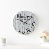 Lake Time Rustic Wood Funny Retirement Lake Home ラージ壁時計 (ホーム)