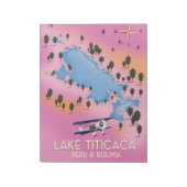 Lake Titicaca，ペルー，ボリビア湖地図と旅行アート ノートパッド (回転)