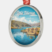Lake Titicaca Floating Islands Vintage メタルオーナメント (左)