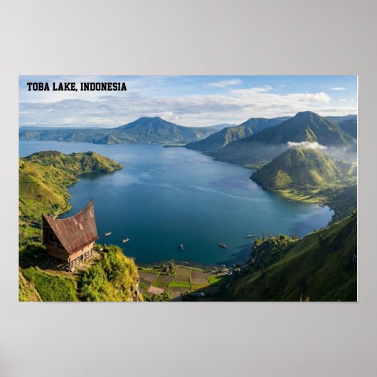 Lake Toba Sumatra Indonesia Volcano Landscape ポスター (正面)