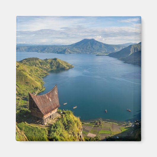 Lake Toba Sumatra Indonesia Volcano Landscape マグネット (正面)