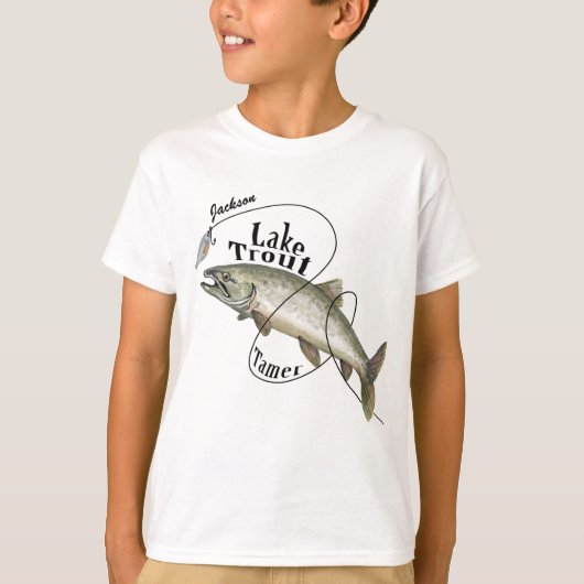 Lake Trout Tamer Boy's Customizable T-shirt. Tシャツ (正面)