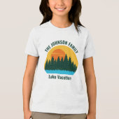 Lake Vacation Sunset Cool Personalized Kids トライブレンドＴシャツ (正面)