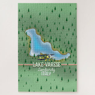 Lake Varese, Lombardy，イタリア旅行ポスター ジグソーパズル