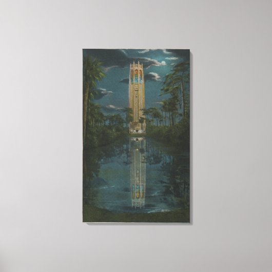 Lake Wales, FL – 湖と歌の景色 キャンバスプリント (正面)