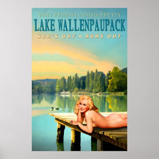 Lake Wallenpaupack Pennsylvania Marilyn Monroe Pin ポスター (正面)