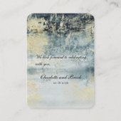Lake Water Green & 絵画金ゴールドのオンラインRSVPカード コーリングカード (裏面)