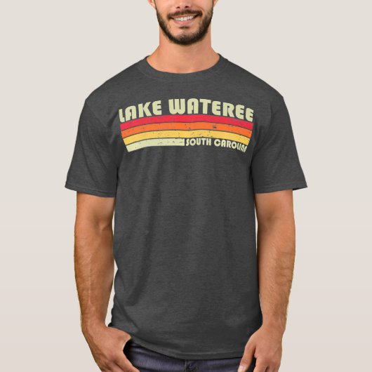 LAKE WATEREE SOUTH CAROLINA Funny Fishing Summer Tシャツ (正面)