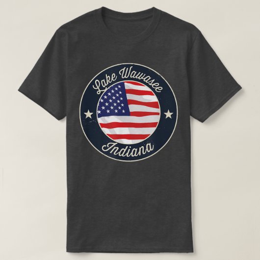 Lake Wawasee - Patriotic Indiana Souvenir T-Shirt Tシャツ (デザイン正面)