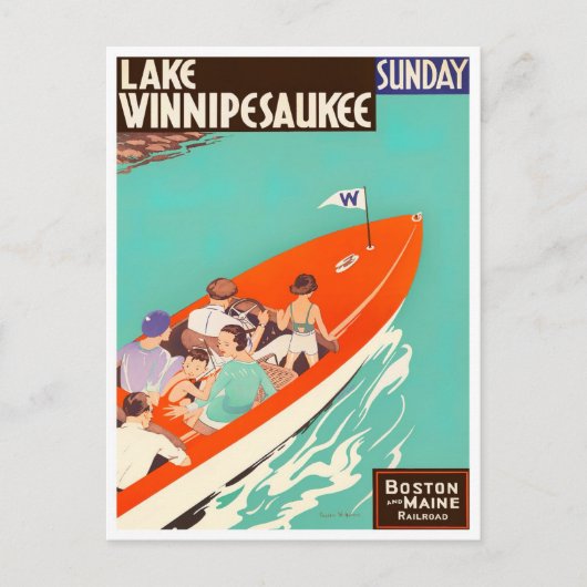 Lake Winnipesaukeeヴィンテージ旅行はがき ポストカード (正面)