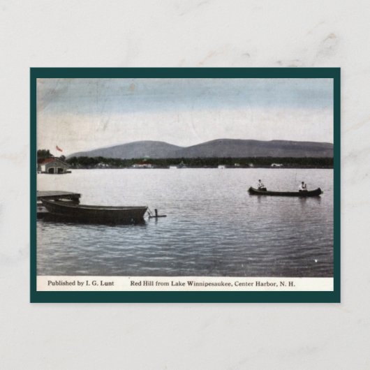 Lake Winnipesaukee, Center Harbor, NH 1913ヴィンテージ ポストカード (正面)