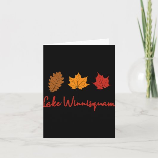 Lake Winnisquam Fall Foliage Autumn Leaf Ing Oak M カード (正面)