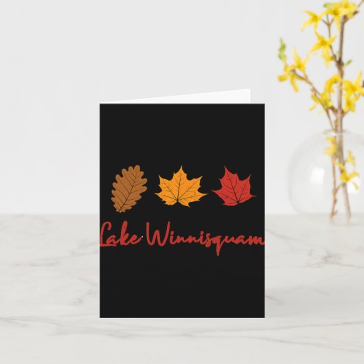 Lake Winnisquam Fall Foliage Autumn Leaf Ing Oak M カード (黄色い花)