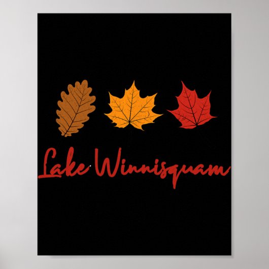 Lake Winnisquam Fall Foliage Autumn Leaf Ing Oak M ポスター (正面)