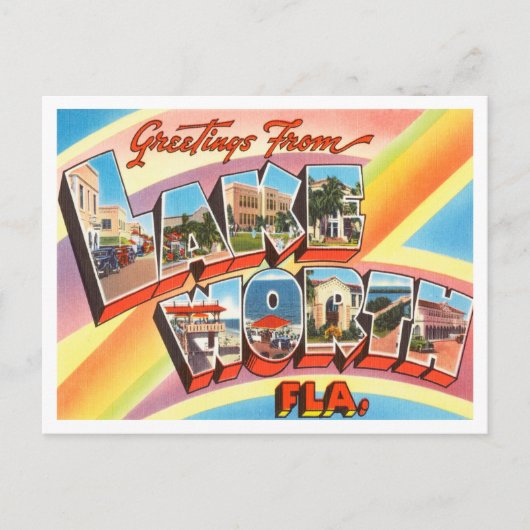 Lake Worth, Florida Vintage Travelからの挨拶 ポストカード (正面)