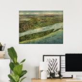 Lake Worth Palm Beach FL Birds Eye Panoramic Map ポスター (ホームオフィス)