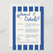 Lakehouse Bachelorette Party Love Lake Blue Stripe 招待状 (裏面)