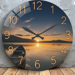 Lakehouse Nautical mountain  ラージ壁時計