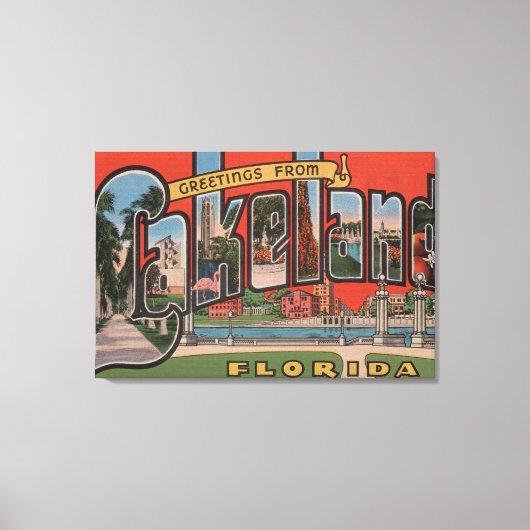 Lakeland, Florida – ラージレターシーン キャンバスプリント (正面)