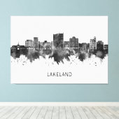Lakeland Florida Skyline BW キャンバスプリント (インサイチュ (ウッドフロア))
