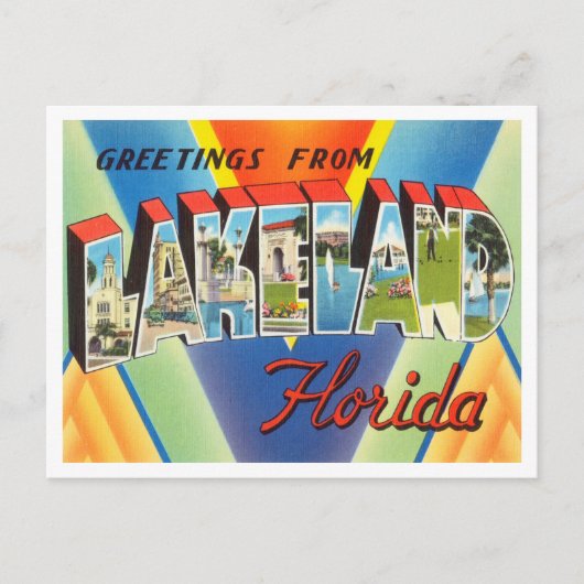 Lakeland, Florida Vintage Travelからの挨拶 ポストカード (正面)