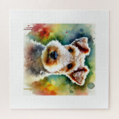 Lakeland Terrier Dog 180724AREF117 - Watercolor ジグソーパズル (横)