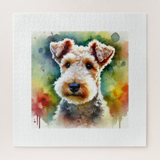 Lakeland Terrier Dog 180724AREF117 - Watercolor ジグソーパズル (縦)