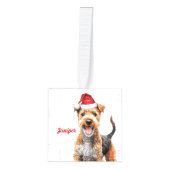 Lakeland Terrier Dog Two Photo Christmas Holiday キューブオーナメント (正面)