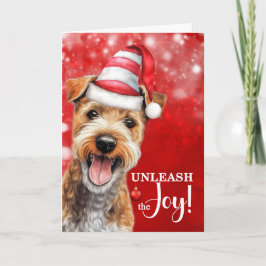 Lakeland Terrier Dog Unleash the Joy Christmas シーズンカード