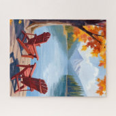 Lakeside Morning | Peaceful Mountain Landscape ジグソーパズル (横)