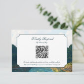 Lakeside Mountain Valley Wedding QR code RSVP Card (スタンド正面)
