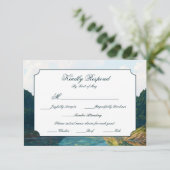 Lakeside Mountain Valley Wedding RSVP Card (スタンド正面)