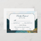 Lakeside Mountain Valley Wedding RSVP Card (正面/裏面)