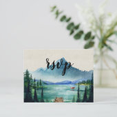 Lakeside RSVP素朴ハガキと食事の選択 インビテーションポストカード (スタンド正面)