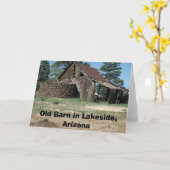 LakesideBarnの湖畔、アリゾナの古い納屋 カード (黄色い花)