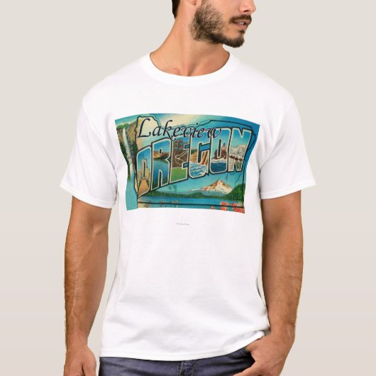 Lakeview、オレゴン-大きい手紙場面 Tシャツ (正面)