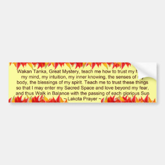 lakotaの祈りの言葉のバンパーステッカー バンパーステッカー