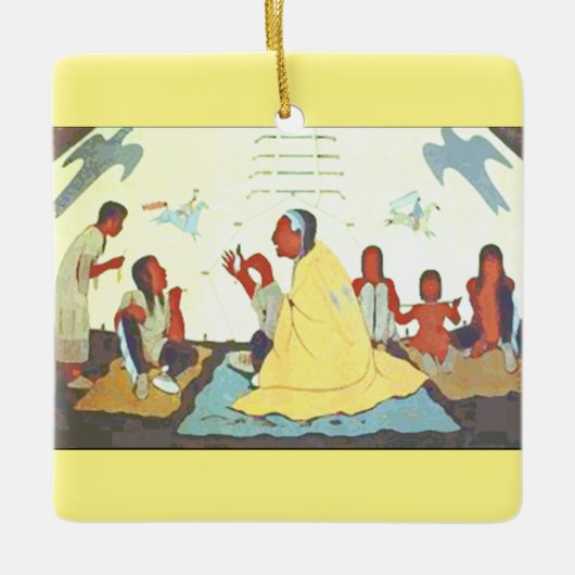 Lakotaの語り手のオーナメント セラミックオーナメント (正面)