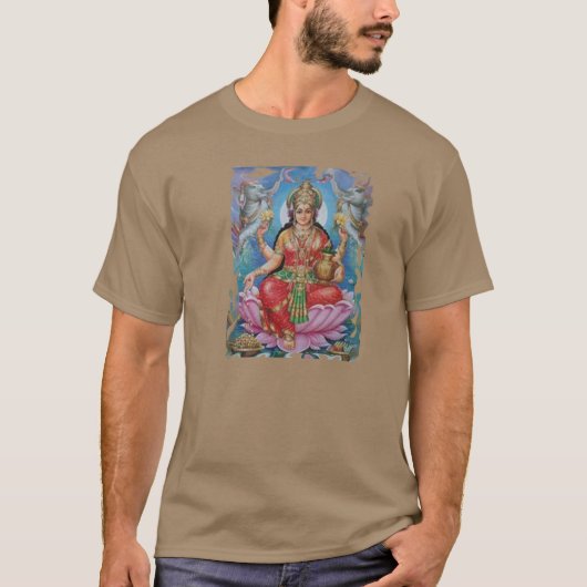 Lakshmi。 富のTシャツのヒンズー教の女神 Tシャツ (正面)