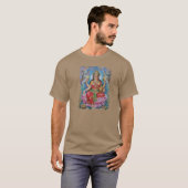 Lakshmi。 富のTシャツのヒンズー教の女神 Tシャツ (正面フル)