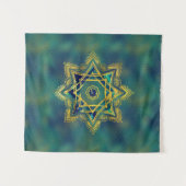 Lakshmi - Ashthalakshmiの金装飾的な星 タペストリー (正面(横))