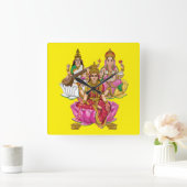 Lakshmi Ganesha Wall Clock スクエア壁時計 (ホーム)