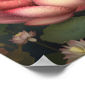 Lakshmi Hindu Goddess of Prosperity Owl Lotus ポスター (角)