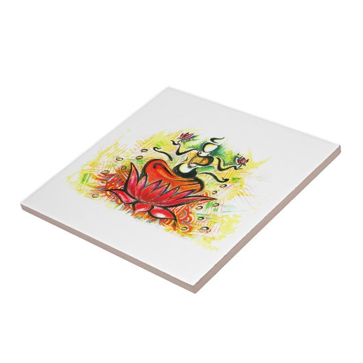 Lakshmi Maaのハンドメイドの抽象的な絵画 タイル (側面)