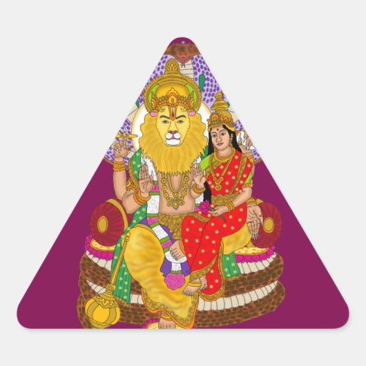 Lakshmi Narasimha Sticker 三角形シール (正面)