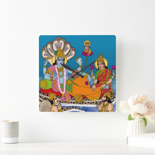 Lakshmi Narayan Clock スクエア壁時計 (ホーム)