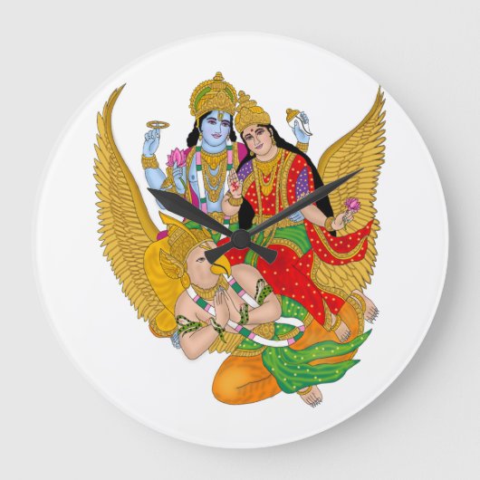 Lakshmi Narayan Clock – Divine Wall Decor & Home D ラージ壁時計 (正面)