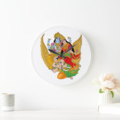 Lakshmi Narayan Clock – Divine Wall Decor & Home D ラージ壁時計 (ホーム)
