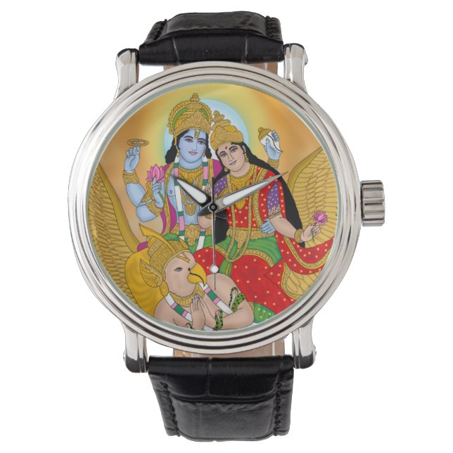 Lakshmi Narayan Clock – Divine Wall Decor & Home D 腕時計 (正面)